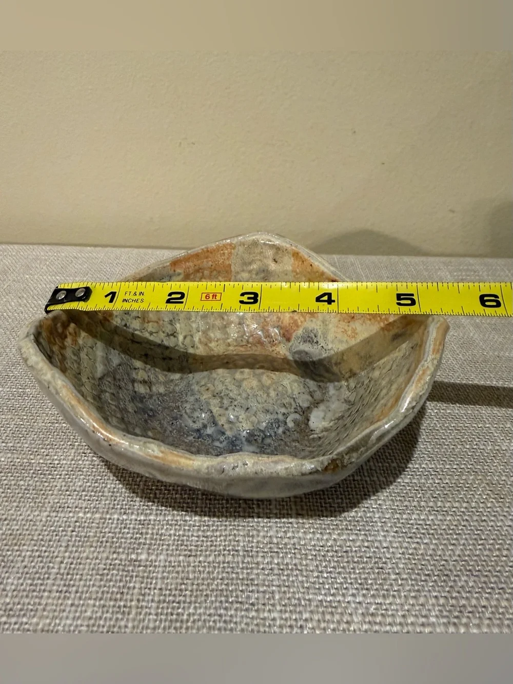Vintage Gerrol Benigno Studio Pottery Wabi Sabi Textured Ceramic Bowl Signed